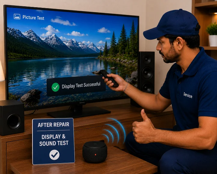 After Repair — Display & Sound Test — Sri Anjaneya Home Care, Erode